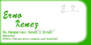 erno kenez business card